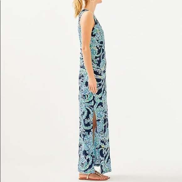 NWOT Lilly Pulitzer Merrill Maxi Tank Dress In High Tide Navy Scuba Doo XXS - Picture 11 of 15